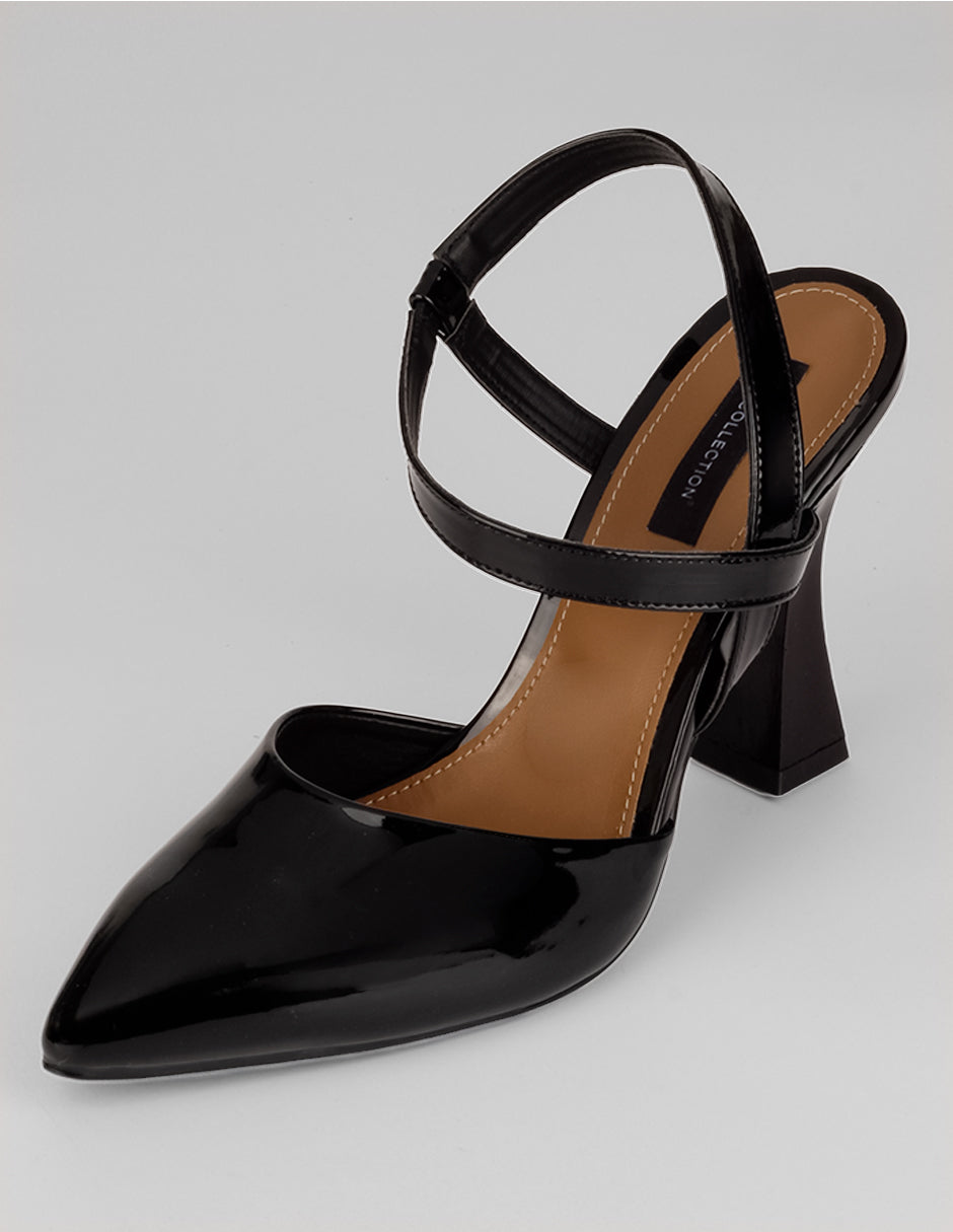 Zapatillas Slingback en Charol – Negro