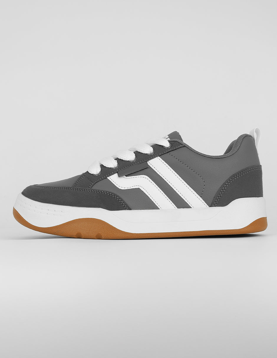 Tenis con cordones Exterior Piel vegana Color Gris Para Hombre De RBCOLLECTION
