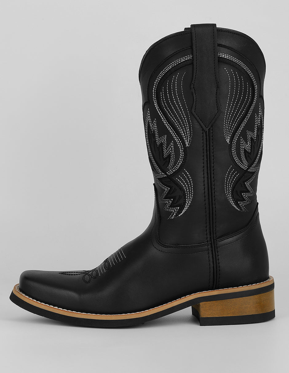 Botas western Exterior Piel Color Negro Para Hombre De RBCOLLECTION