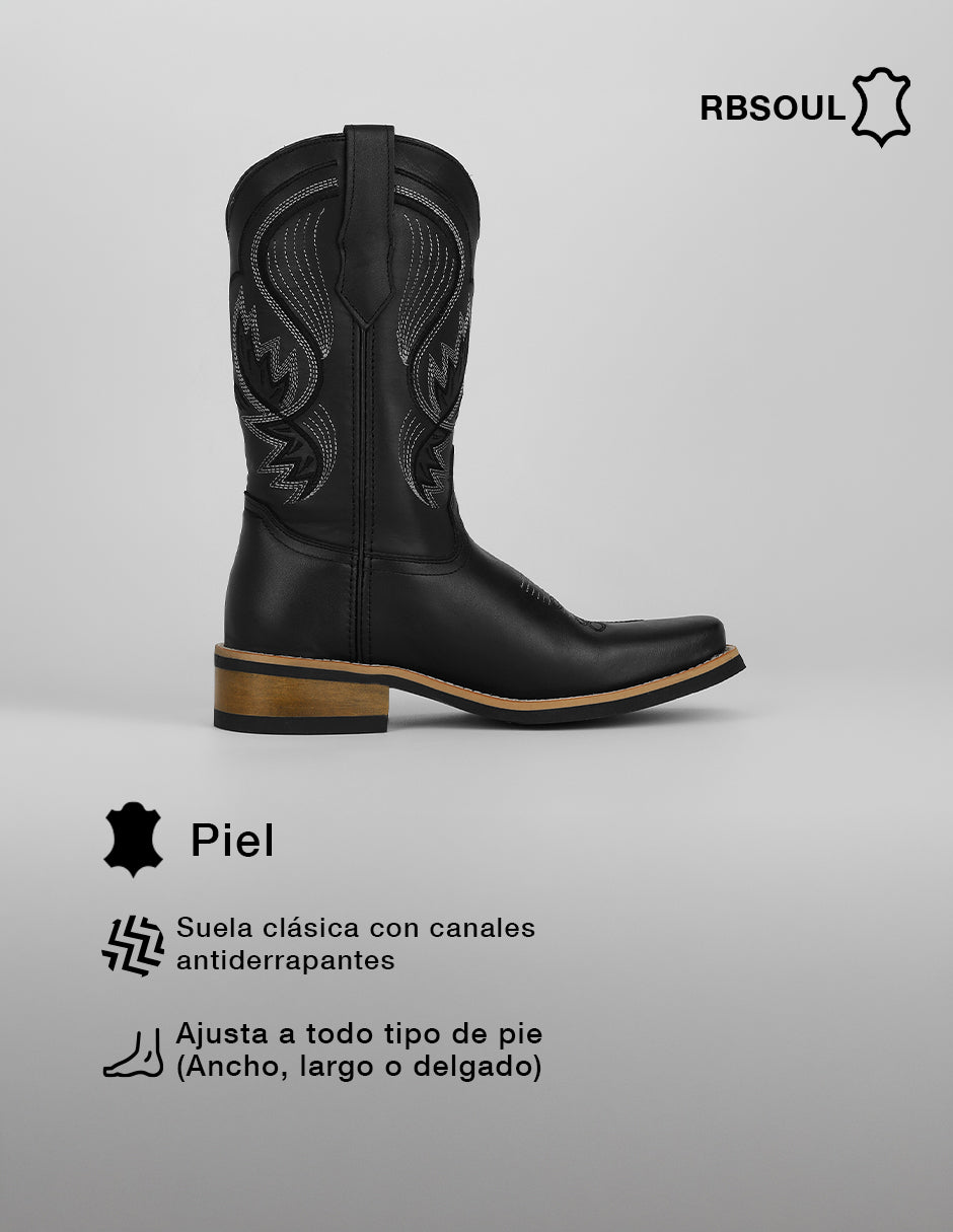Botas western Cowboy en Piel – Negro