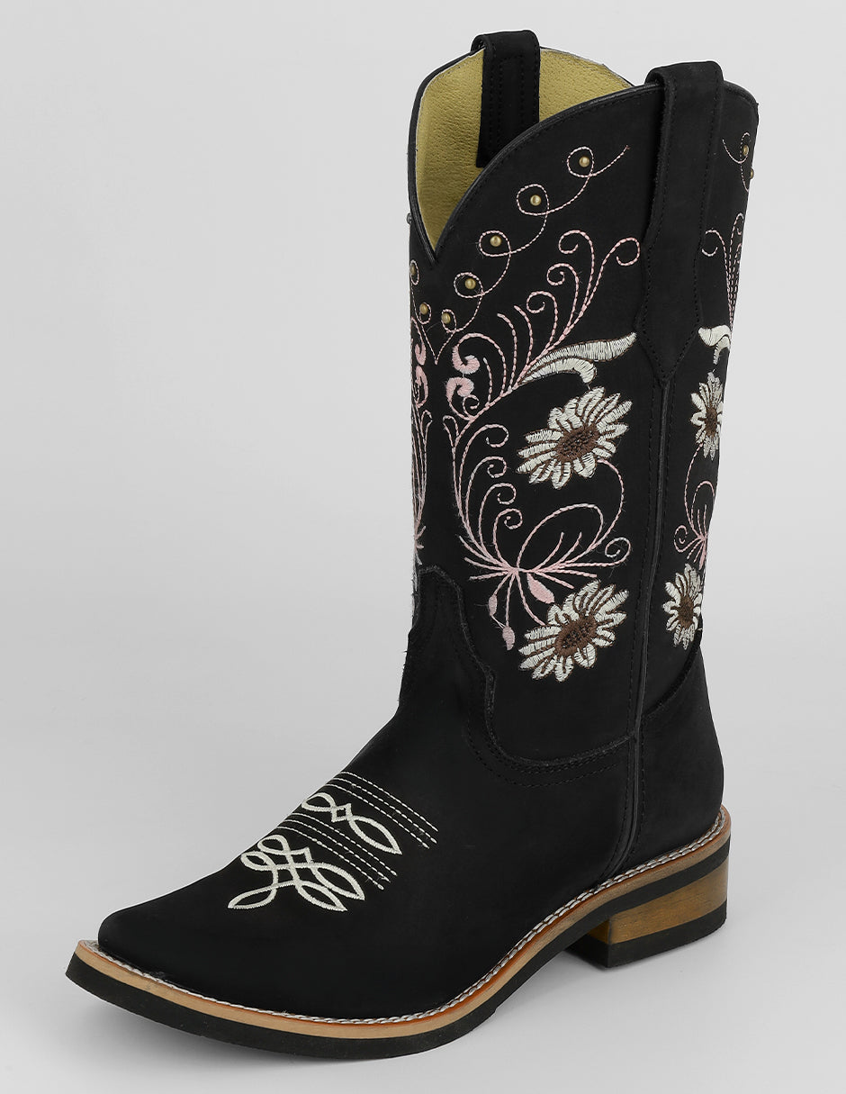 Botas altas West en Piel – Negro