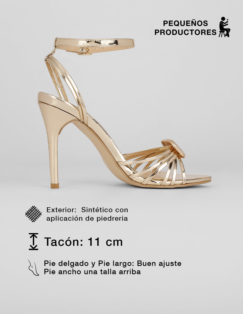 Sandalia con tacón Glowm en Sintético – Dorado