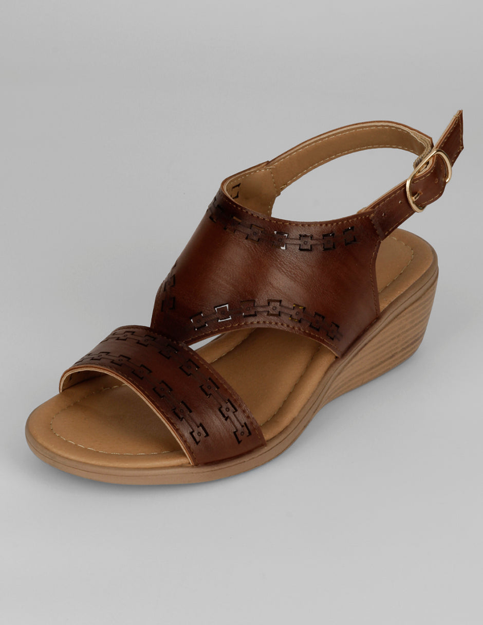 Sandalias con plataforma Soft en Piel vegana – Café