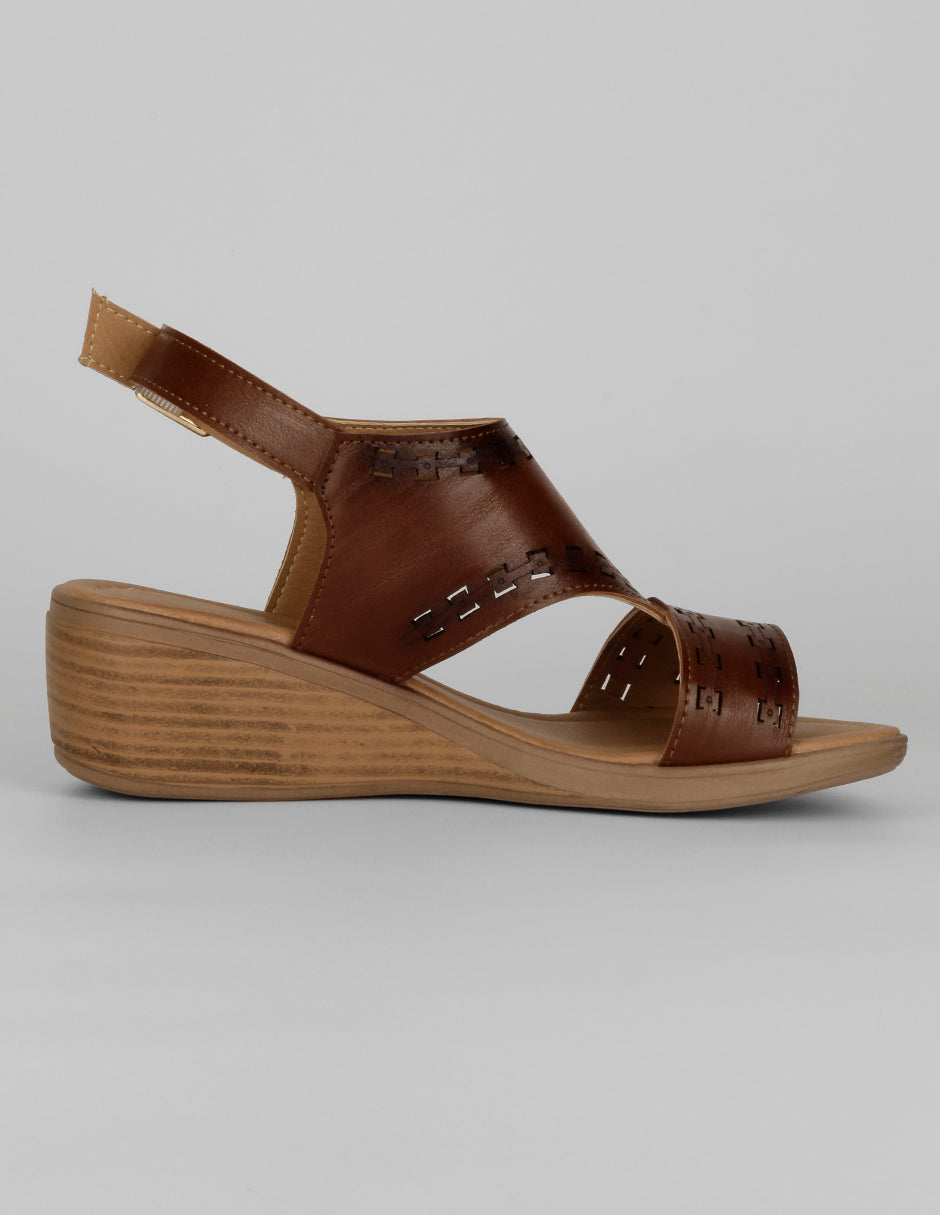 Sandalias con plataforma Soft en Piel vegana – Café