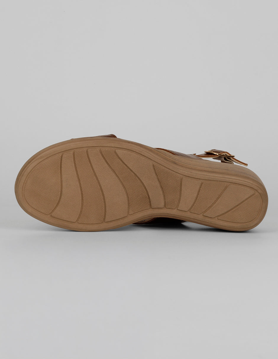 Sandalias con plataforma Soft en Piel vegana – Café