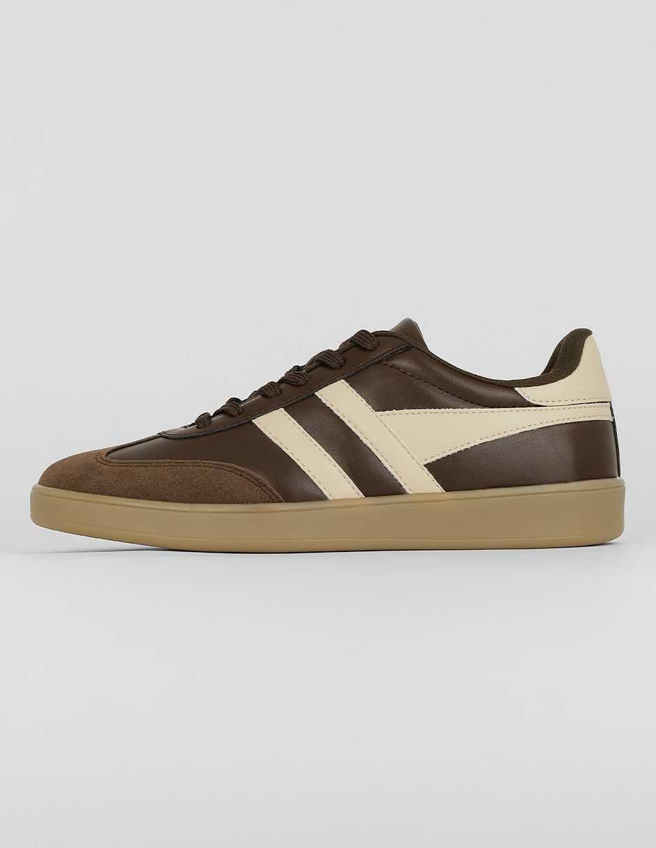Tenis con cordones Exterior Piel vegana Color Café Para Hombre De RBCOLLECTION