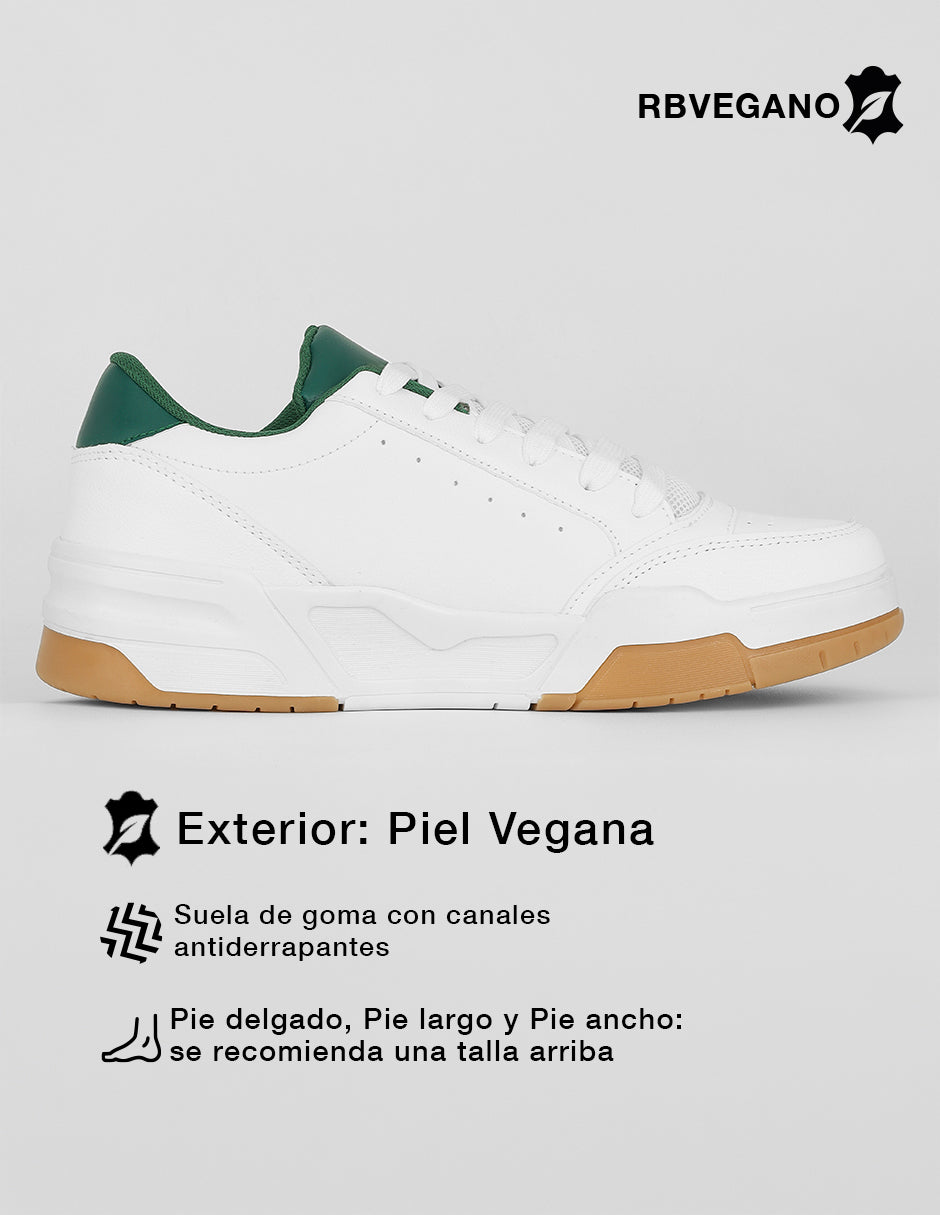 Tenis con cordones Urban en Piel vegana – Blanco