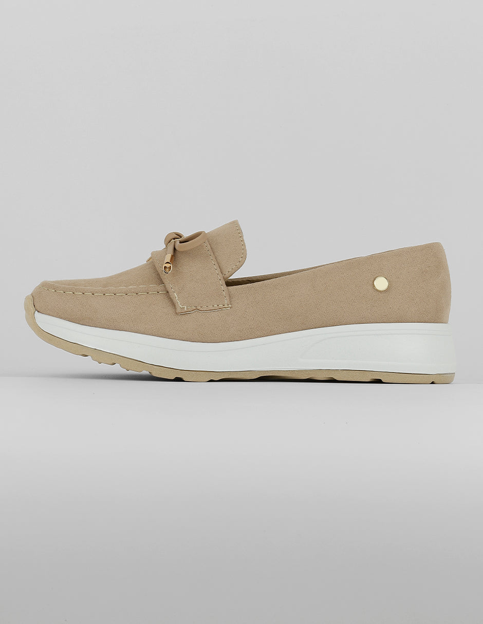 Mocasines Exterior Gamuza Color Beige Para Mujer De RBCOLLECTION