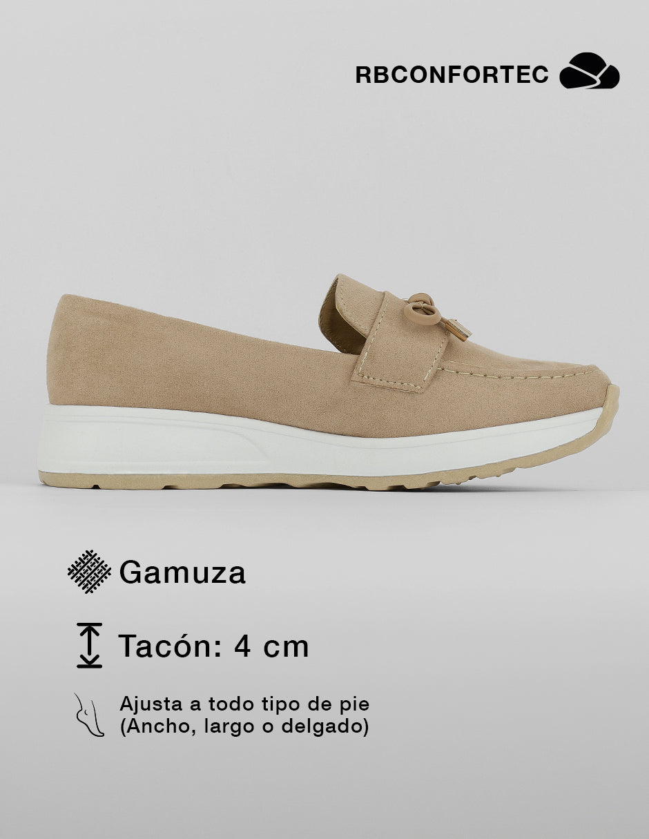 Mocasines Comfy en Gamuza – Beige