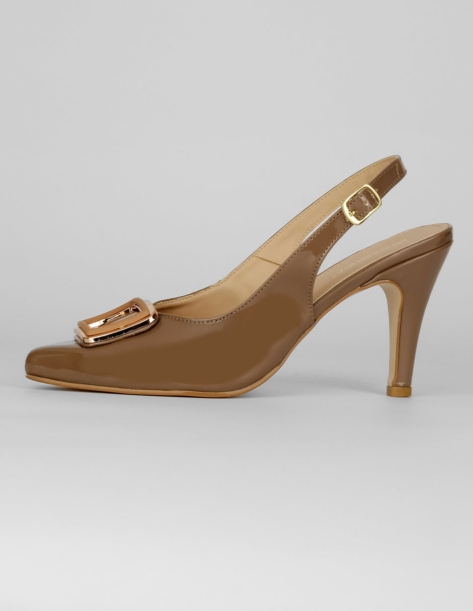 Zapatillas Exterior Charol Color Café Para Mujer De RBCOLLECTION