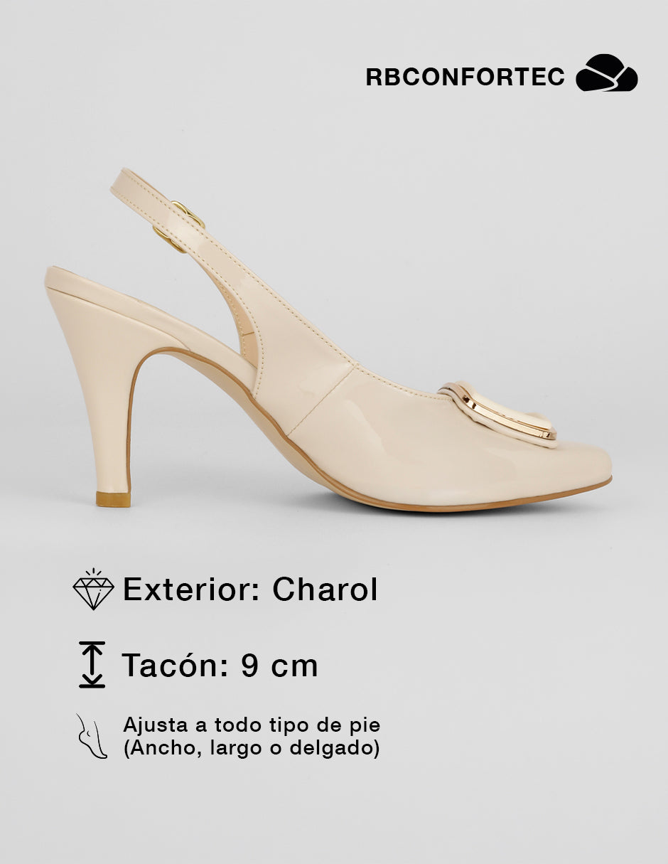 Zapatillas Slingback en Charol – Latte