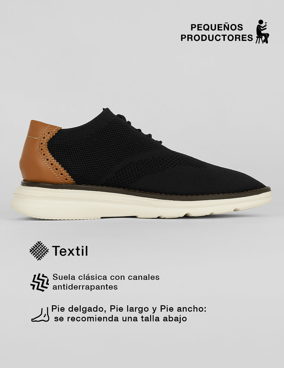Zapato de confort Brent en Textil – Negro