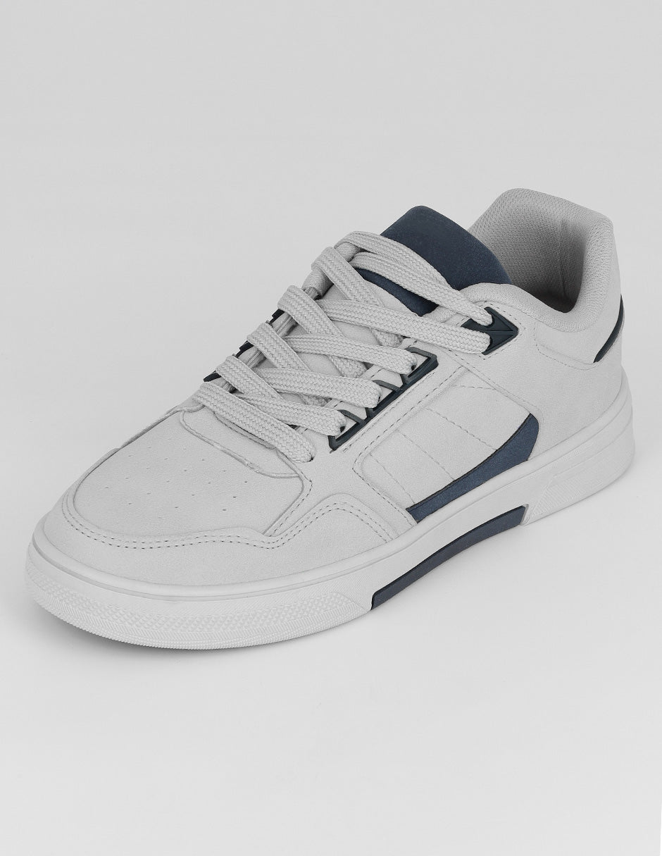 Tenis con cordones Urban en Piel vegana – Gris