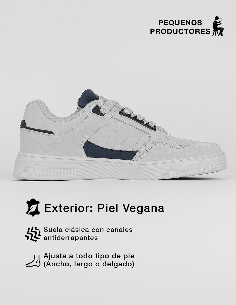 Tenis con cordones Urban en Piel vegana – Gris