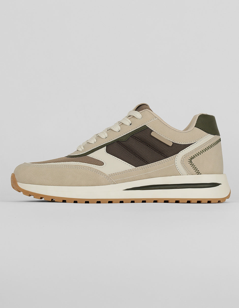 tenis tipo deportivo Exterior Piel vegana Color Beige Para Hombre De RBCOLLECTION