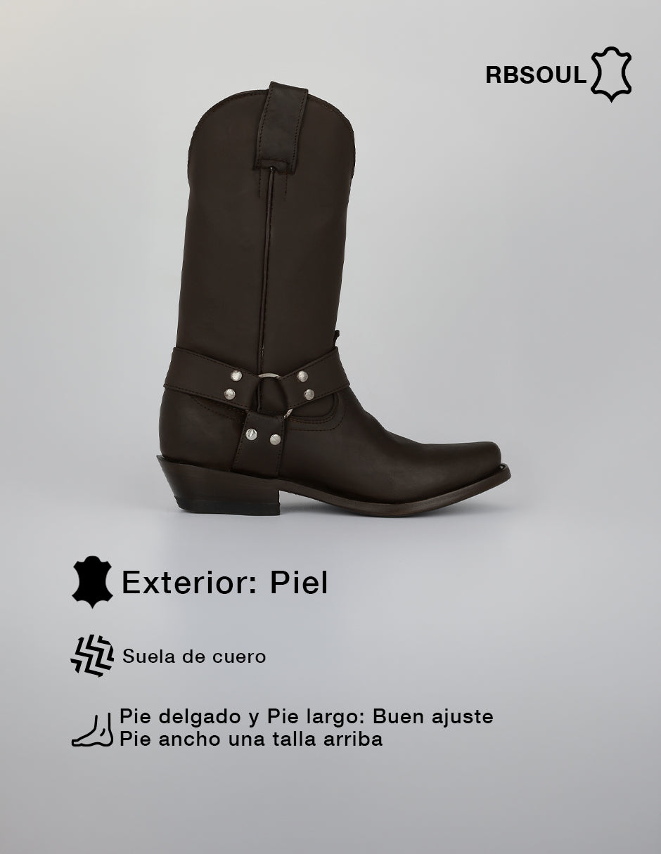 Botas western Cowboy en Piel – Café