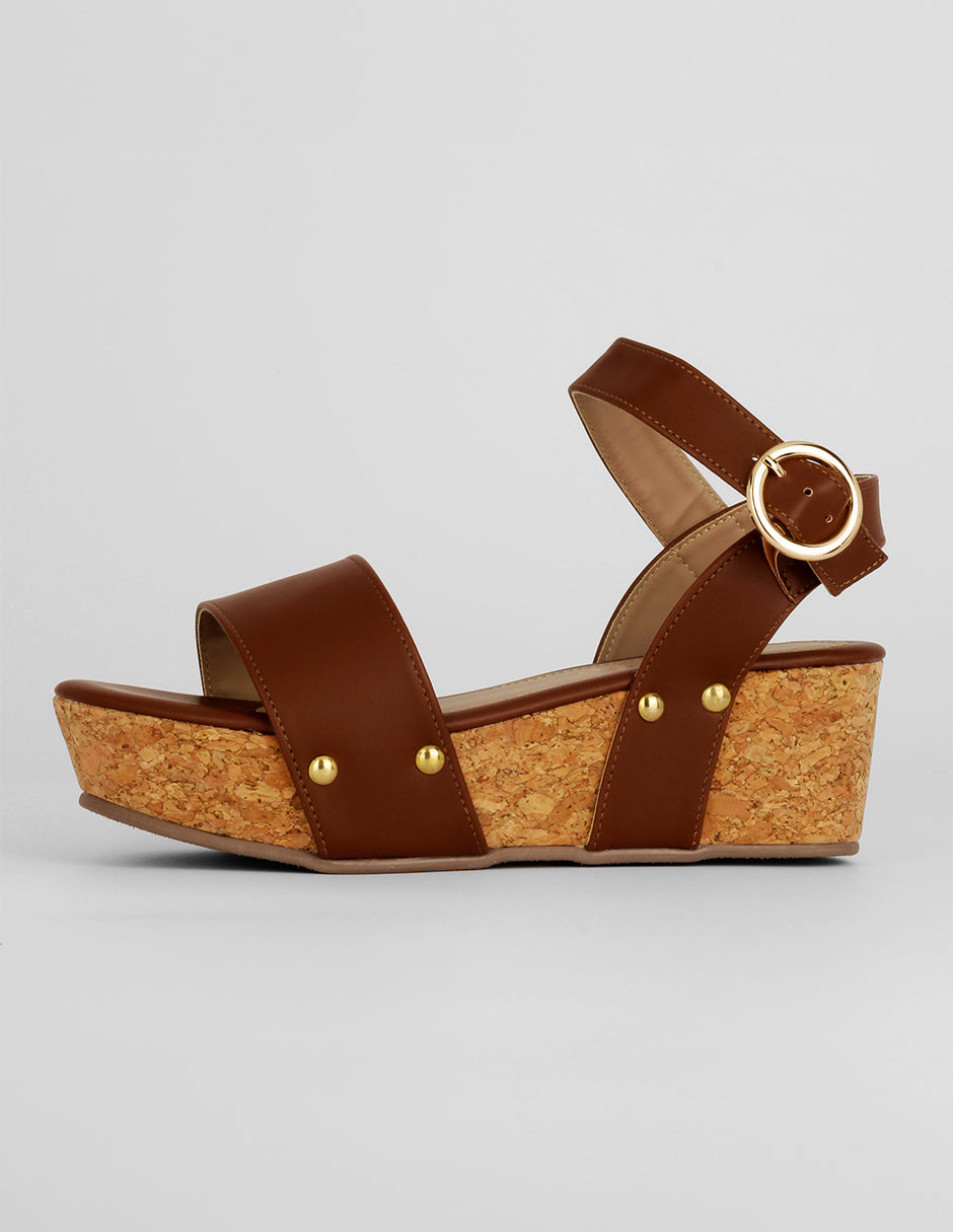 Sandalias con plataforma Exterior Sintético Color Café Para Mujer De RBCOLLECTION