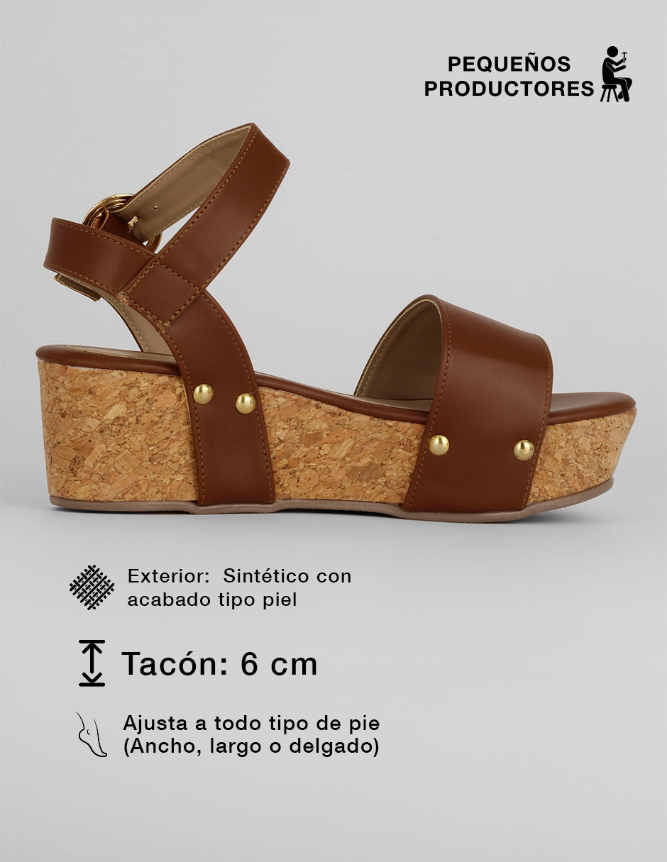 Sandalias con plataforma Naia en Sintético – Café