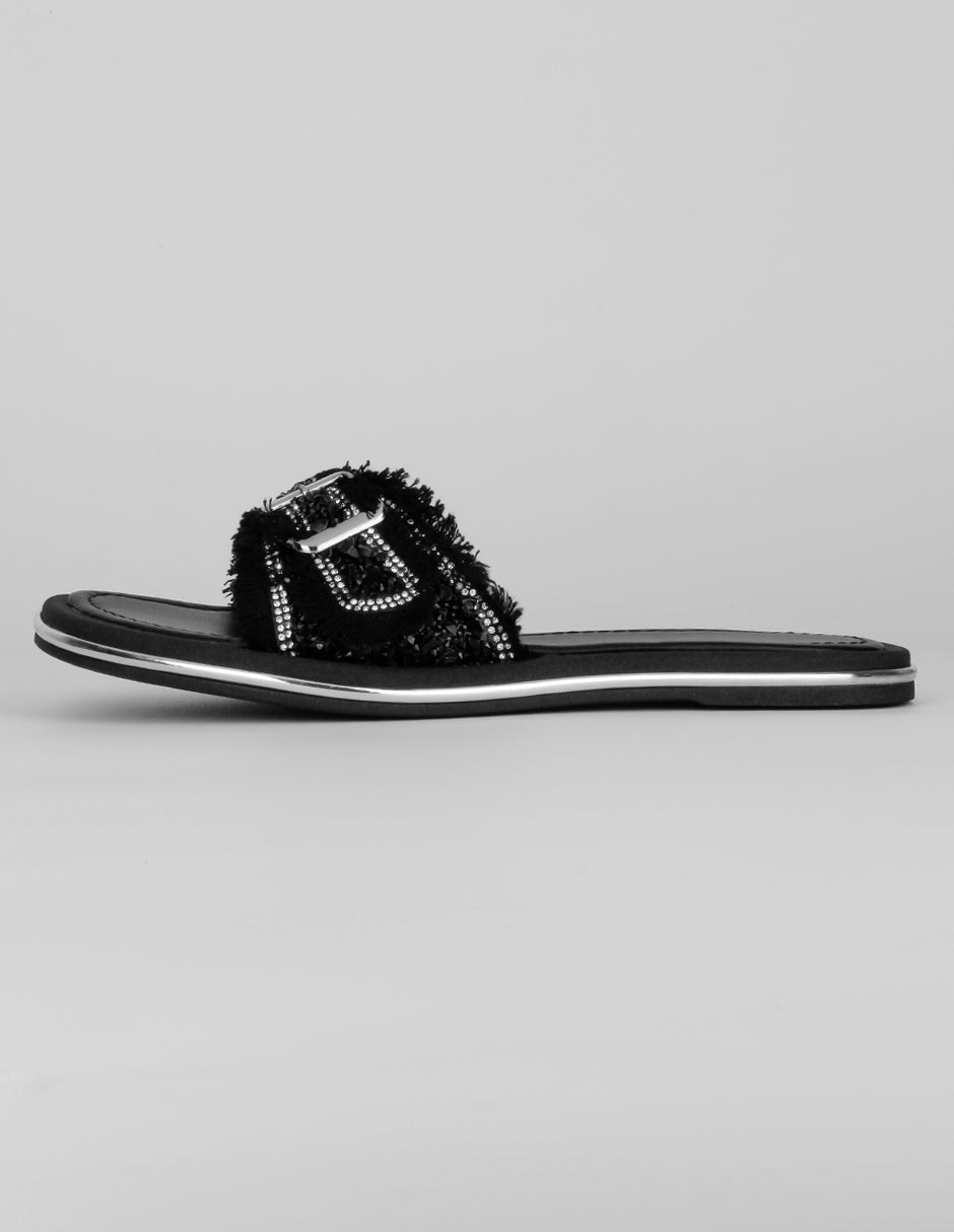 Sandalias de piso Exterior Sintético Color Negro Para Mujer De RBCOLLECTION