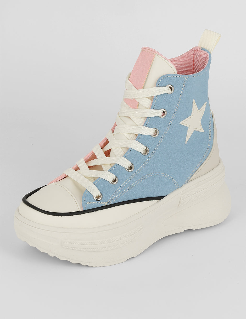 Tenis botín  Play en Piel vegana – Multicolor