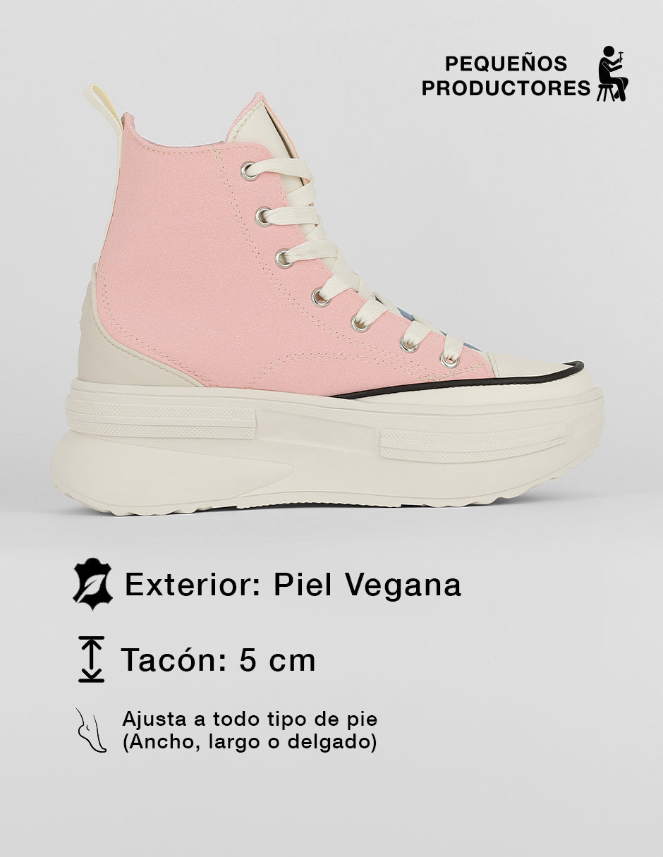 Tenis botín  Play en Piel vegana – Multicolor