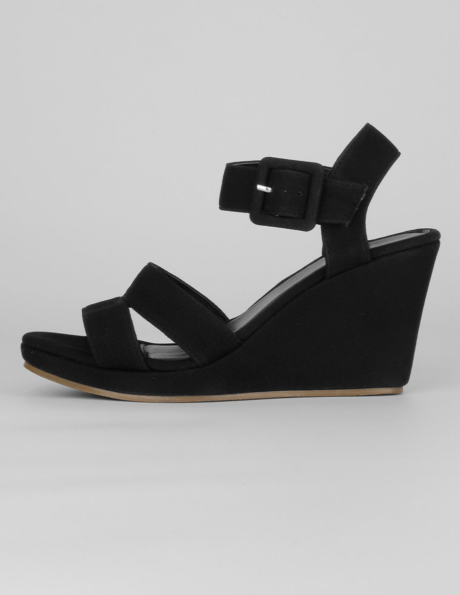 Sandalias con plataforma Exterior Textil Color Negro Para Mujer De RBCOLLECTION