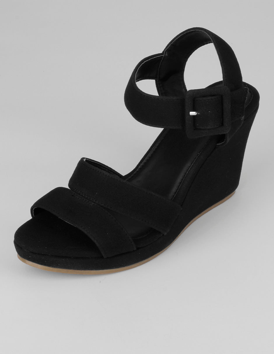 Sandalias con plataforma Naia en Textil – Negro