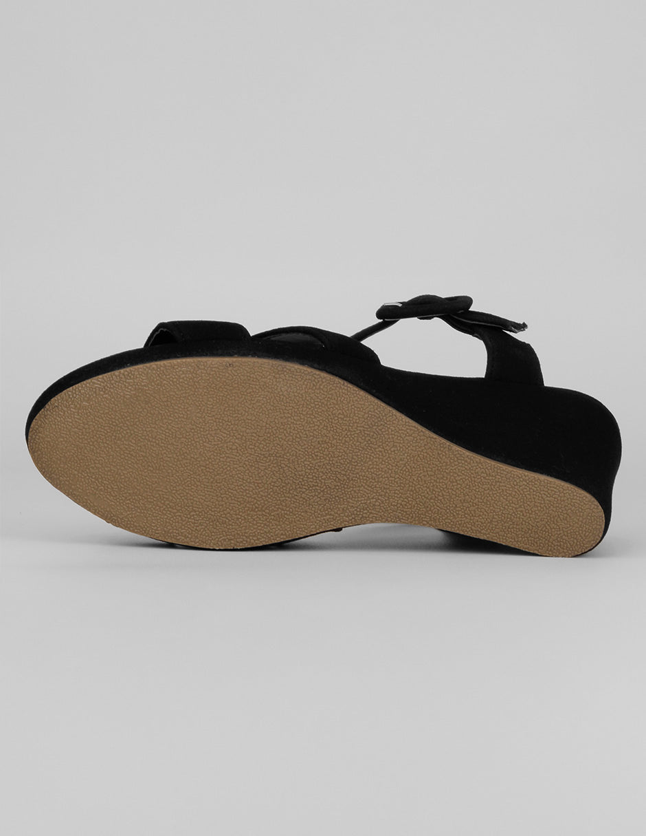 Sandalias con plataforma Naia en Textil – Negro