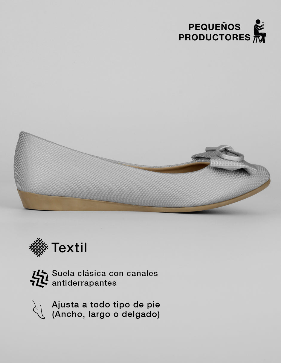 Flats clásicas Soft en Textil – Gris