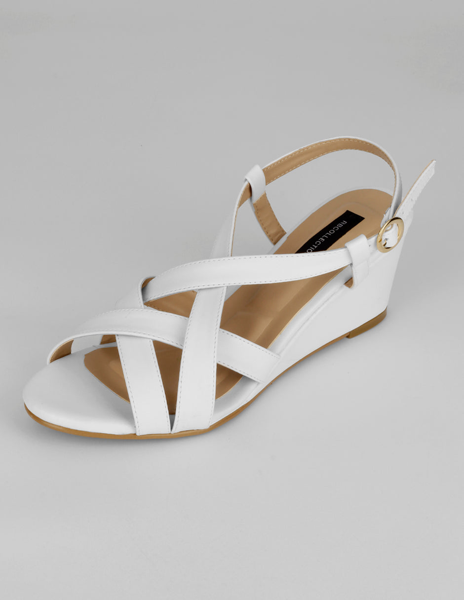 Sandalias con plataforma Naia en Piel vegana – Blanco