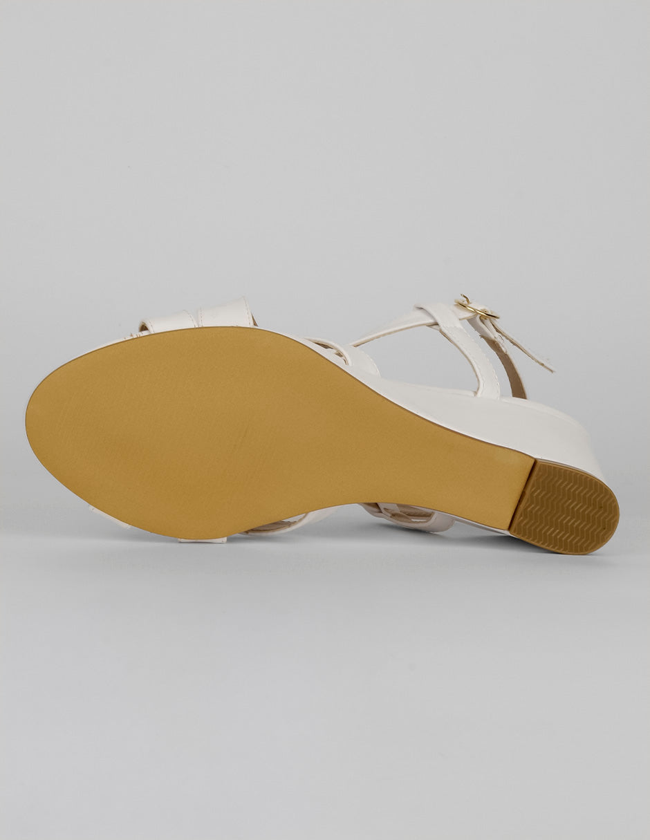 Sandalias con plataforma Naia en Piel vegana – Blanco
