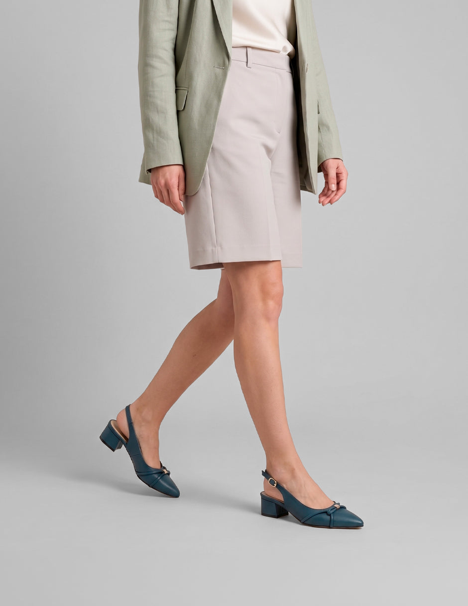 Zapatillas Slingback en Piel vegana – Azul