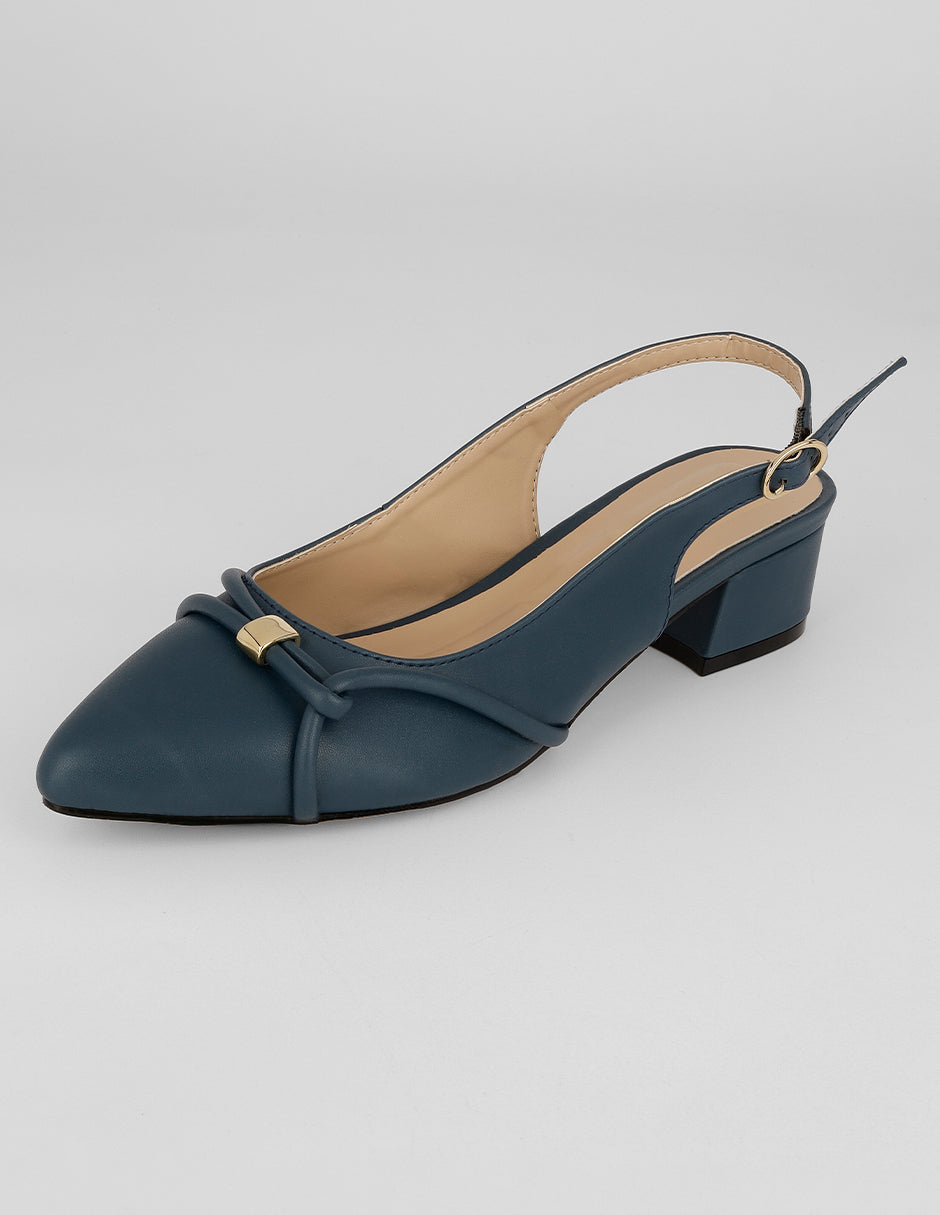 Zapatillas Slingback en Piel vegana – Azul