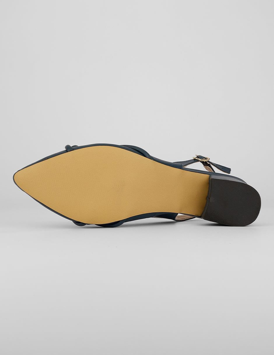 Zapatillas Slingback en Piel vegana – Azul