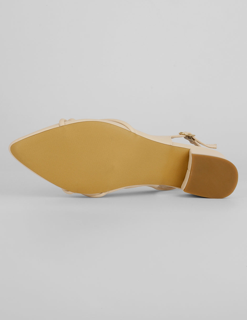Zapatillas Slingback en Piel vegana – Beige