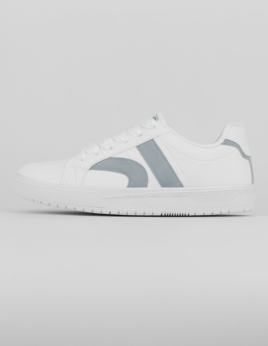 Tenis con cordones Exterior Piel vegana Color Blanco Para Mujer De RBCOLLECTION