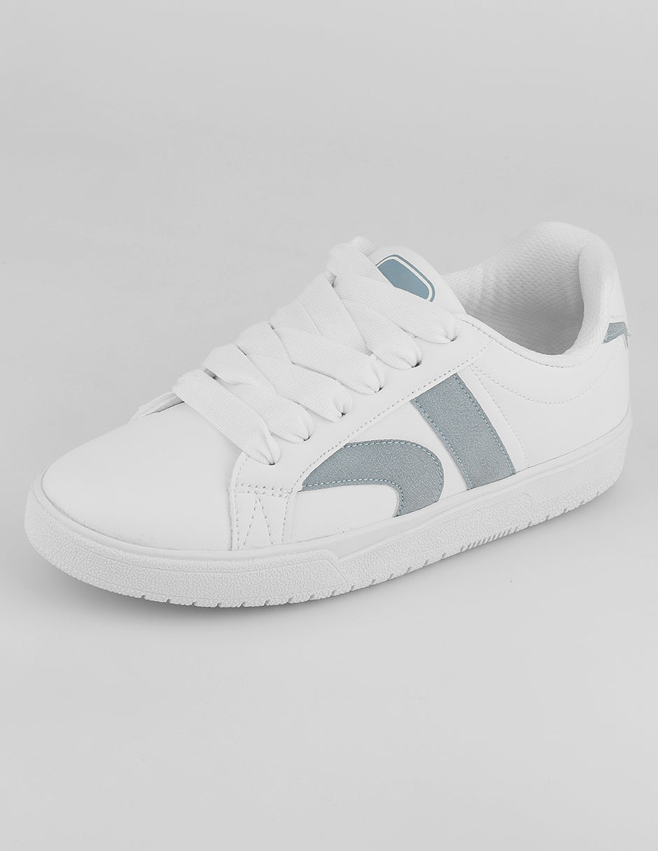 Tenis con cordones  Urban en Piel vegana – Blanco