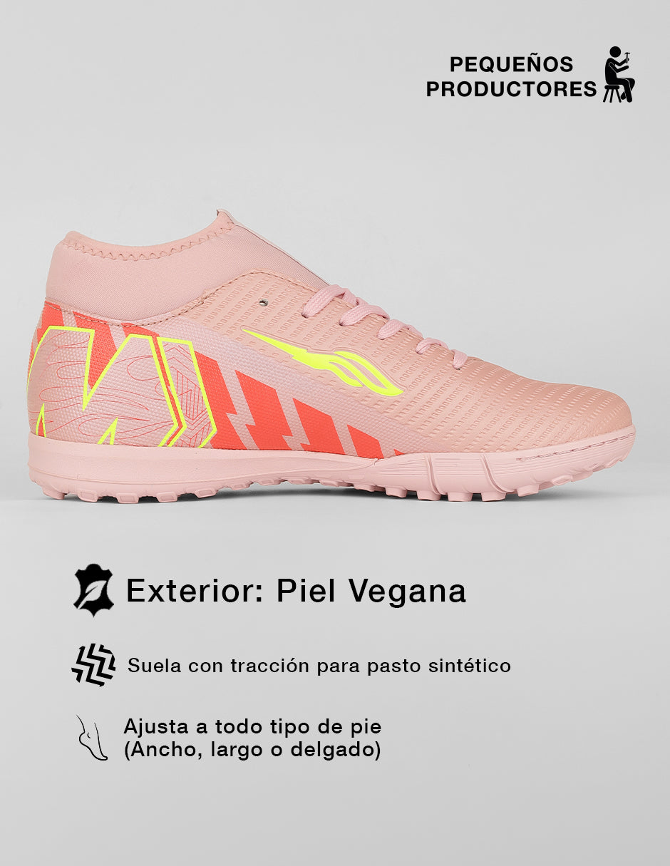 Tenis para fútbol  Sport en Piel vegana – Rosa