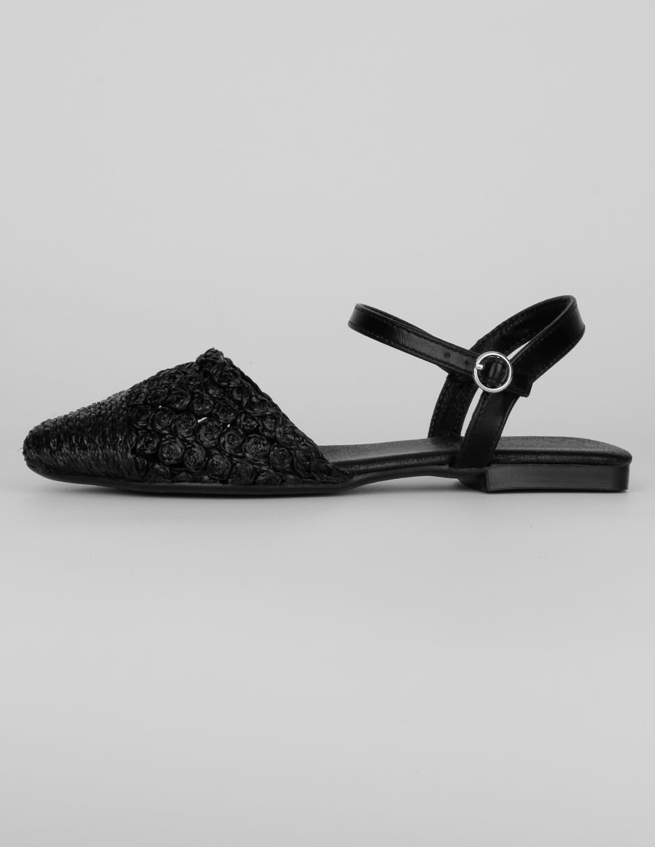 Flats puntales Exterior Sintético Color Negro Para Mujer De RBCOLLECTION