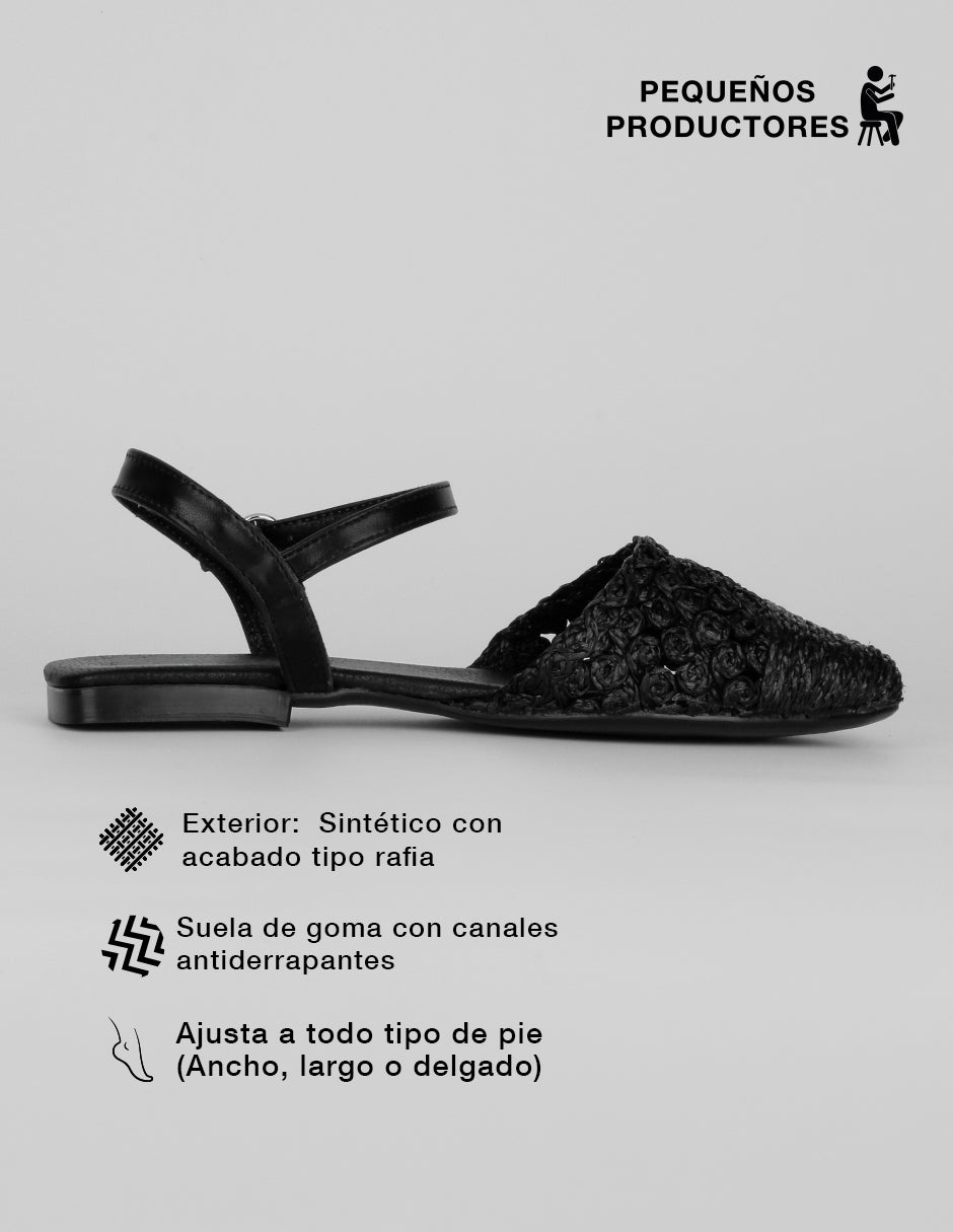 Flats puntales Onne en Sintético – Negro