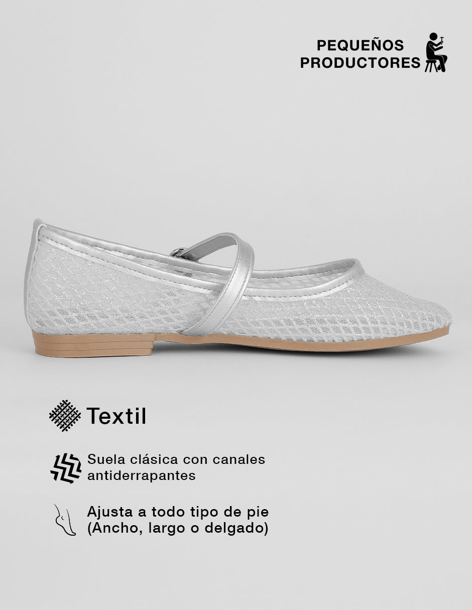 Mary jane Darling en Textil – Plata