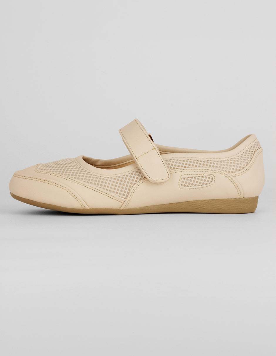 mary jane Exterior Textil Color Beige Para Mujer De RBCOLLECTION