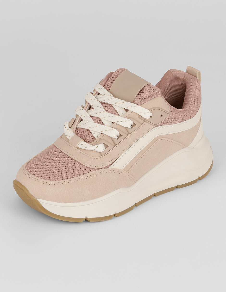 Tenis tipo deportivo  Urban en Textil – Rosa
