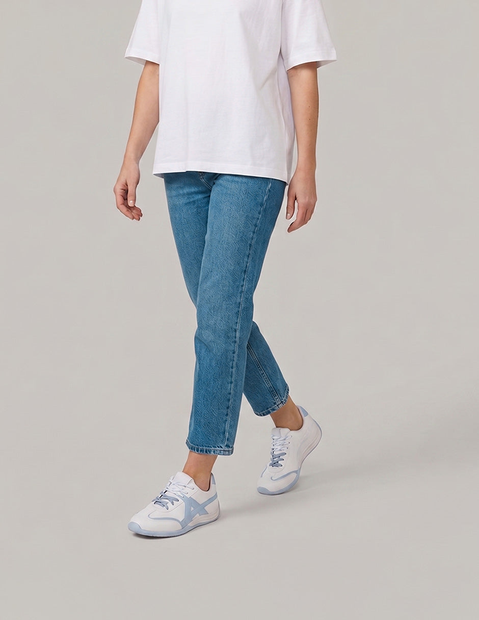 Tenis con cordones  Sam en Piel vegana – Blanco