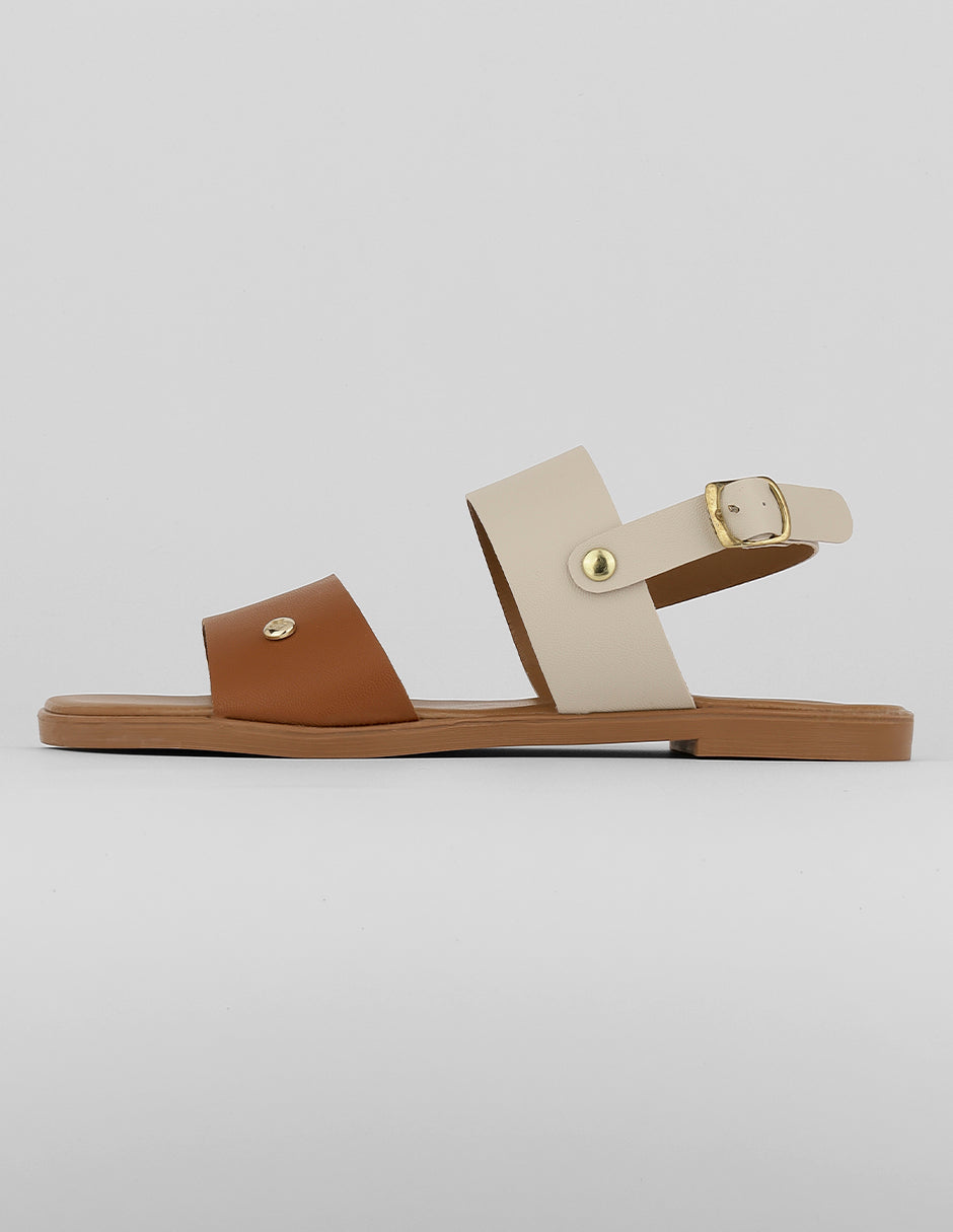 Sandalias de piso Exterior Sintético Color Café Para Mujer De RBCOLLECTION