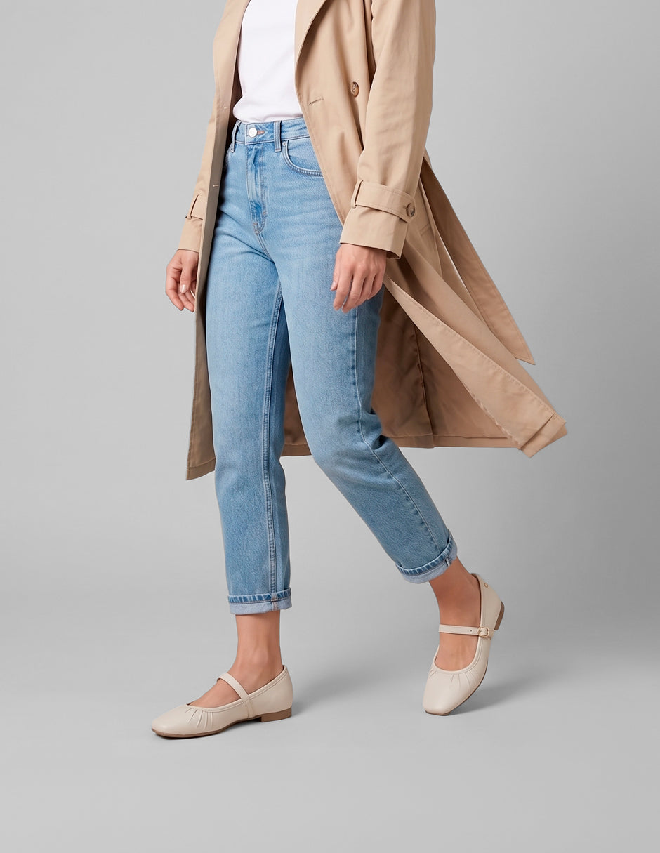 mary jane Darling en Piel vegana – Beige