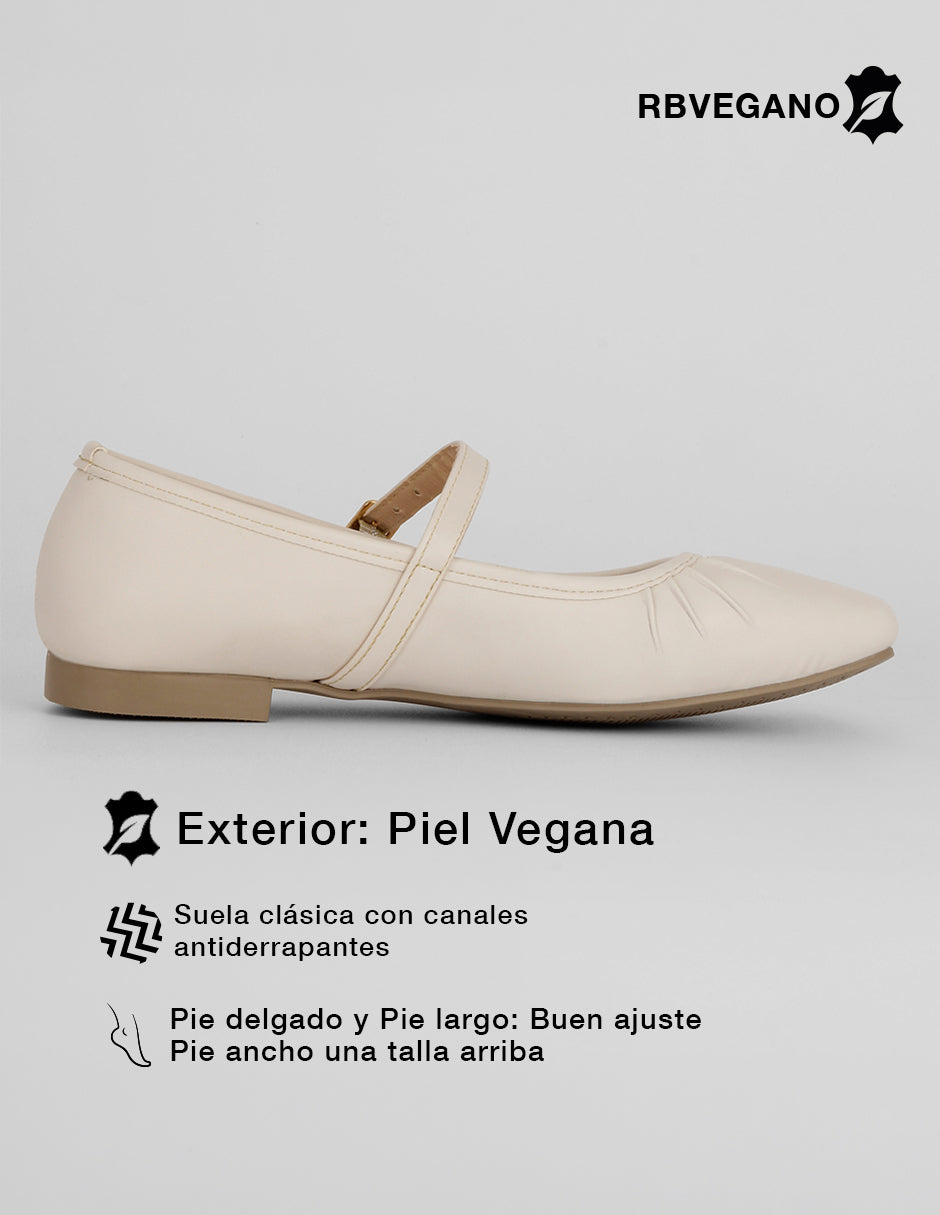 mary jane Darling en Piel vegana – Beige
