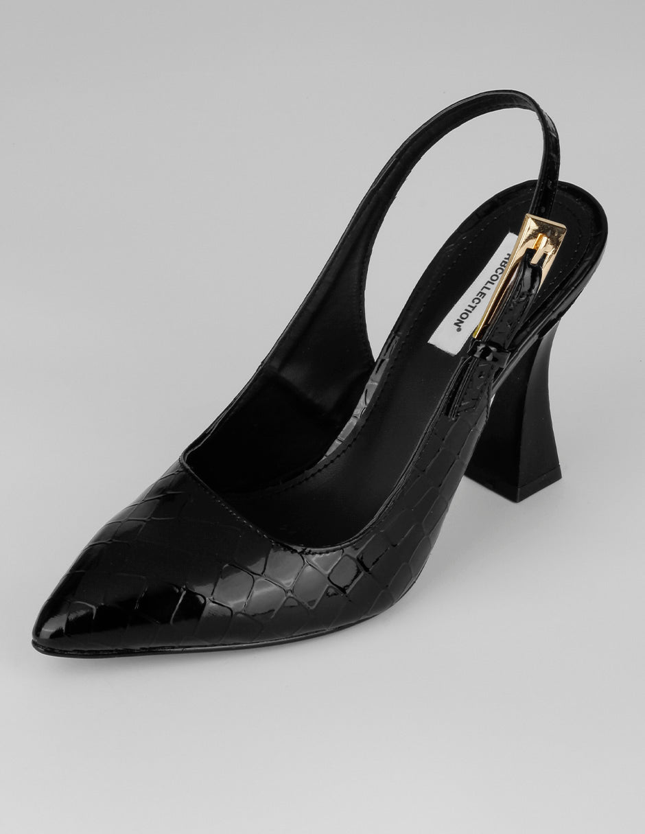 Zapatillas Slingback en Charol – Negro