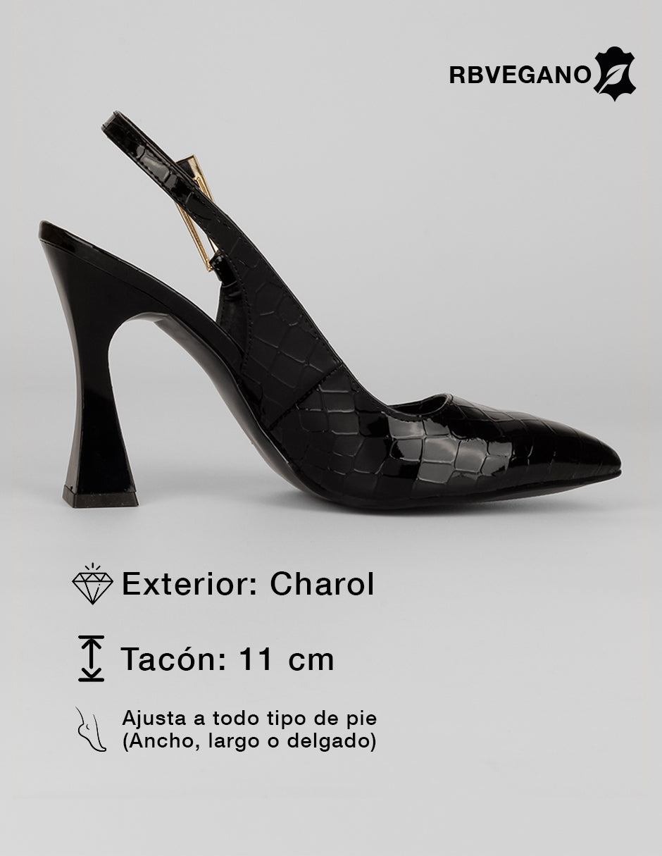 Zapatillas Slingback en Charol – Negro