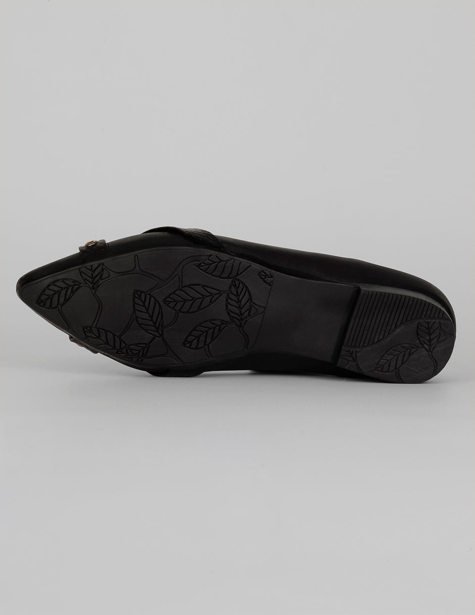 Flats puntales Soft en Piel vegana – Negro